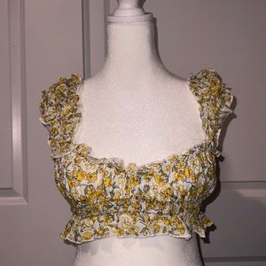 Yellow Flower Crop Top